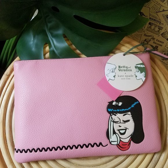 Archie Large zip Comics Pink Pouch Kate Spade - Picture 5 of 11